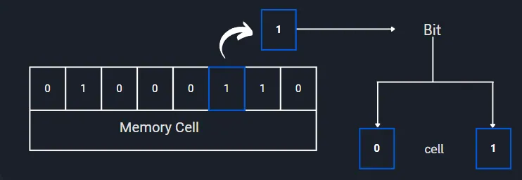 Memory cell division into bits