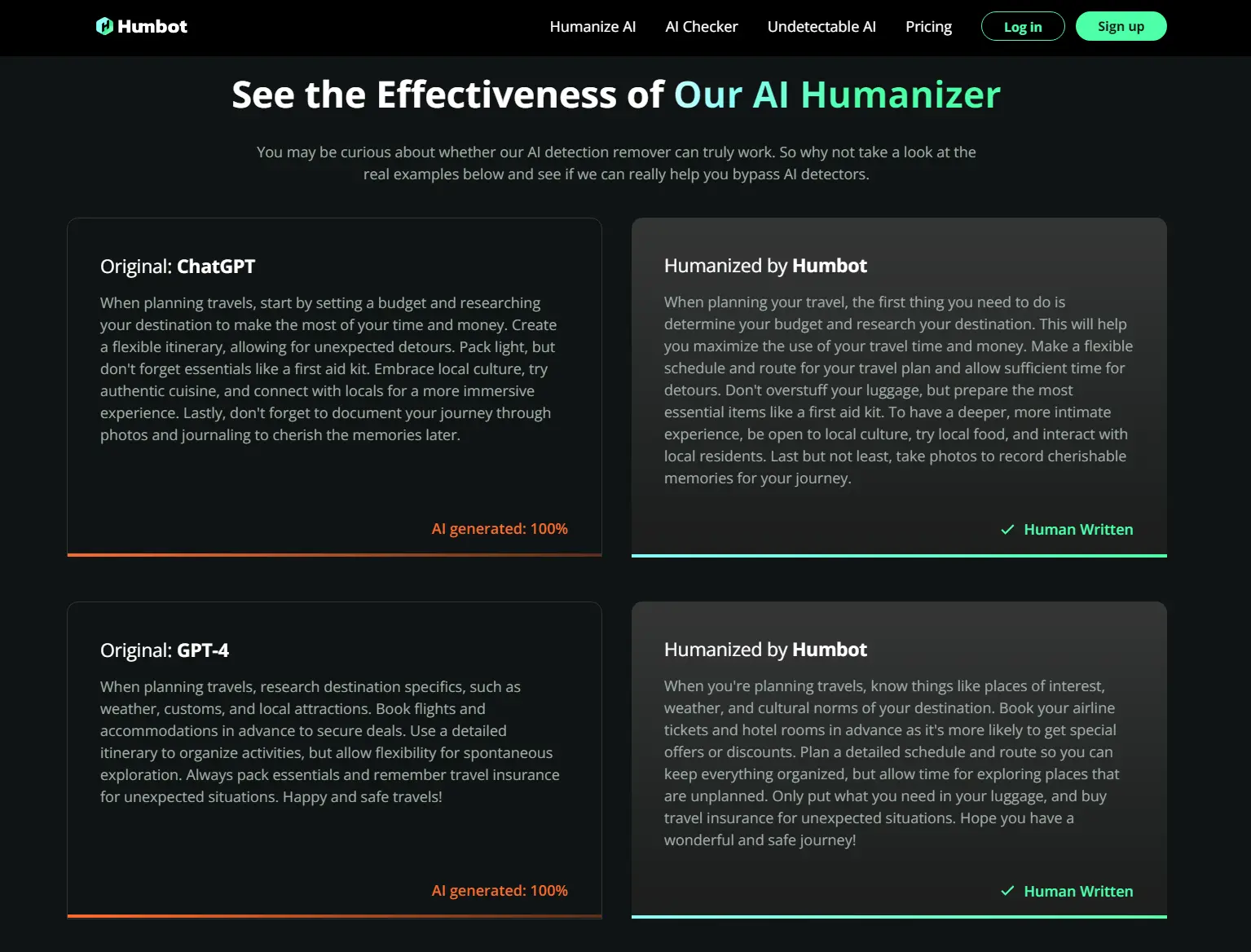 Analyzing the work of Humbot